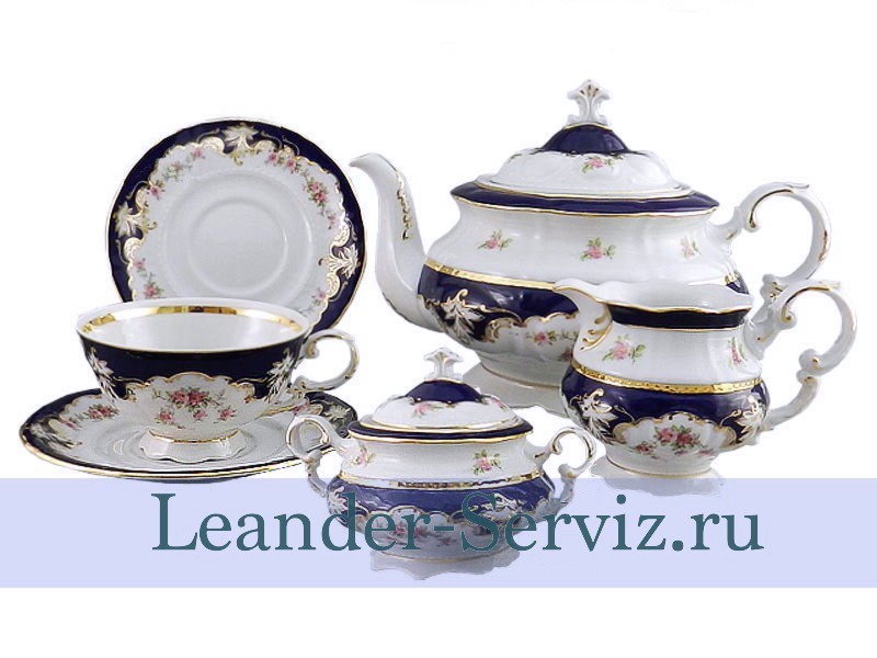картинка Чайный сервиз 12 персон Соната, Бледные цветы, Кобальт 07160726-1257 Leander от интернет-магазина Leander Serviz