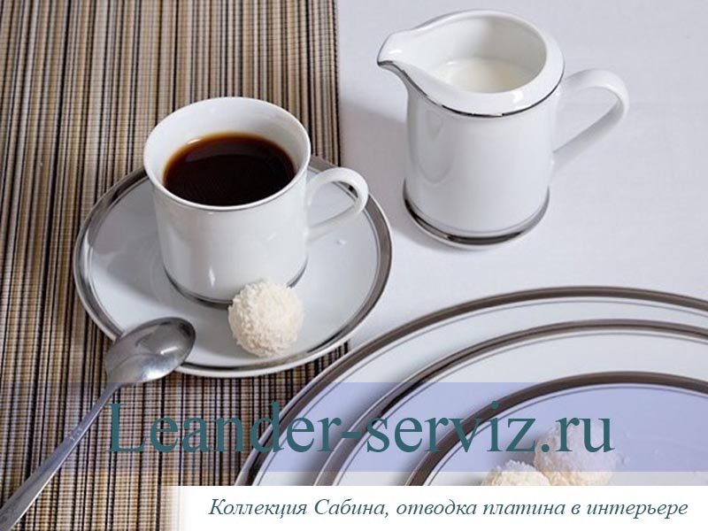 картинка Кофейные пары Мокко 100 мл Сабина (Sabina), Отводка платина (6 пар) 02160413-0011 Leander от интернет-магазина Leander Serviz