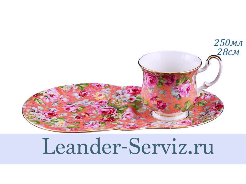 картинка Сервиз для завтрака 2 предмета Моника (Monica), Яркие цветы 28120815-0978 Leander от интернет-магазина Leander Serviz