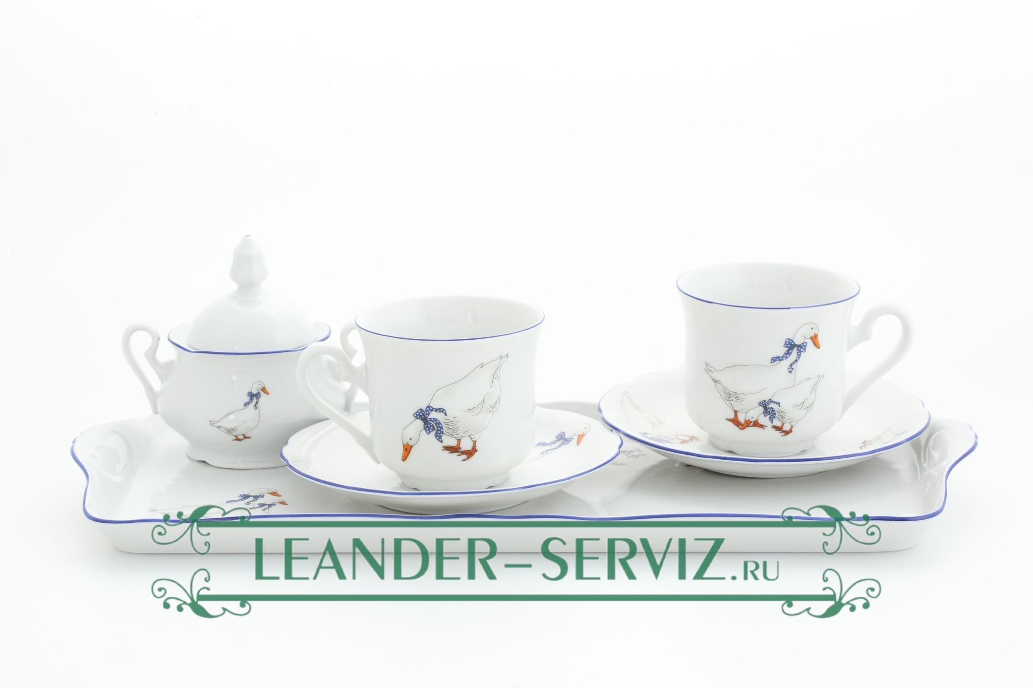 картинка Подарочный набор кофейный Тет-а-тет, Мэри-Энн, Гуси 03140714-0807 Leander от интернет-магазина Leander Serviz