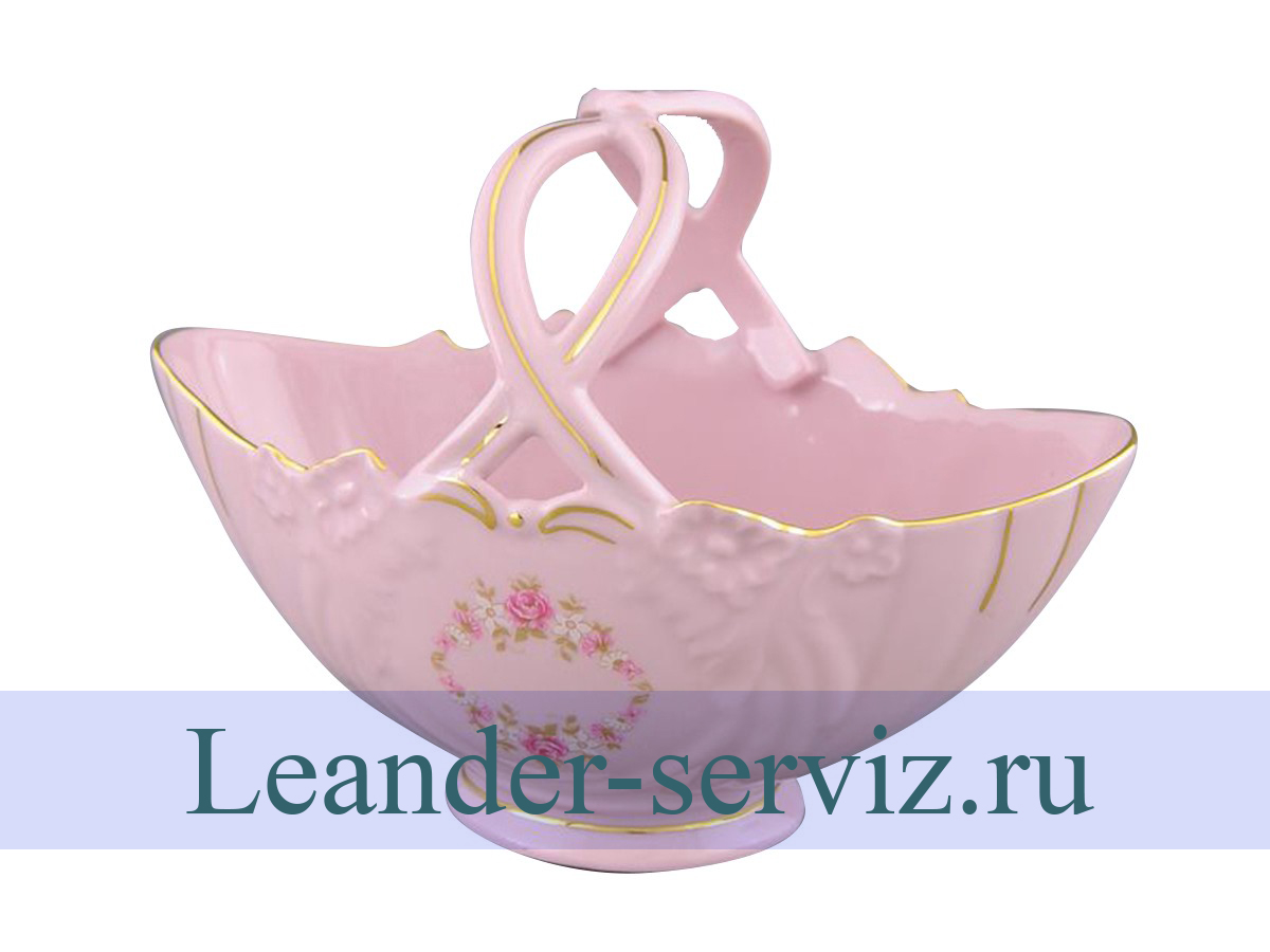 картинка Корзинка 18см, Соната, Мелкие цветы, розовый фарфор 20212814-0158 Leander от интернет-магазина Leander Serviz