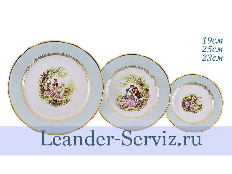 картинка Набор тарелок 6 персон 18 предметов Мэри-Энн (Mary-Anne), Свидание, голубой 03160119-231B Leander от интернет-магазина Leander Serviz
