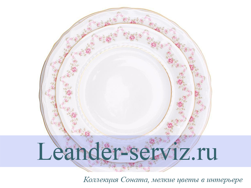 картинка Тарелка столовая 25 см Соната, Мелкие цветы (6 штук) 07160115-0158 Leander от интернет-магазина Leander Serviz