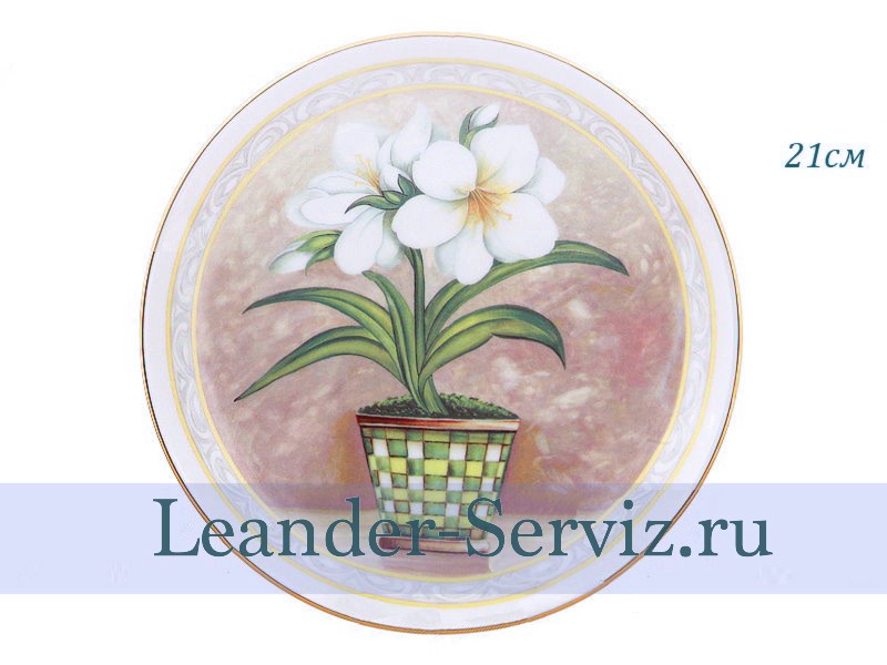 картинка Тарелка настенная 21 см, Домашний цветок 8 02110141-118A Leander от интернет-магазина Leander Serviz