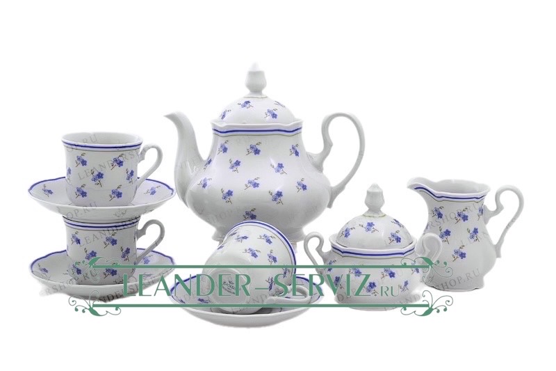 картинка Чайный сервиз 12 персон Мэри-Энн, Синие цветы 03160333-0887 Leander от интернет-магазина Leander Serviz