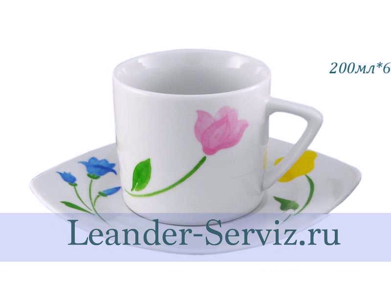 картинка Чайные пары 200 мл Бьянка (Byanka), Весенний букет (6 пар) 69160415-1036 Leander от интернет-магазина Leander Serviz
