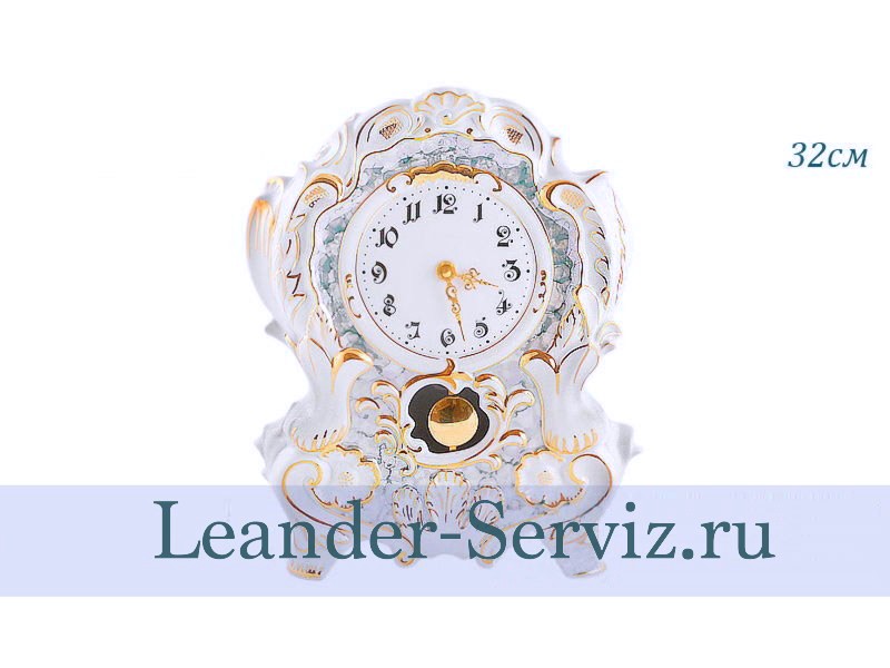 картинка Часы каминные 32 см, Серый мрамор, отводка золото 20198135-6997 Leander от интернет-магазина Leander Serviz