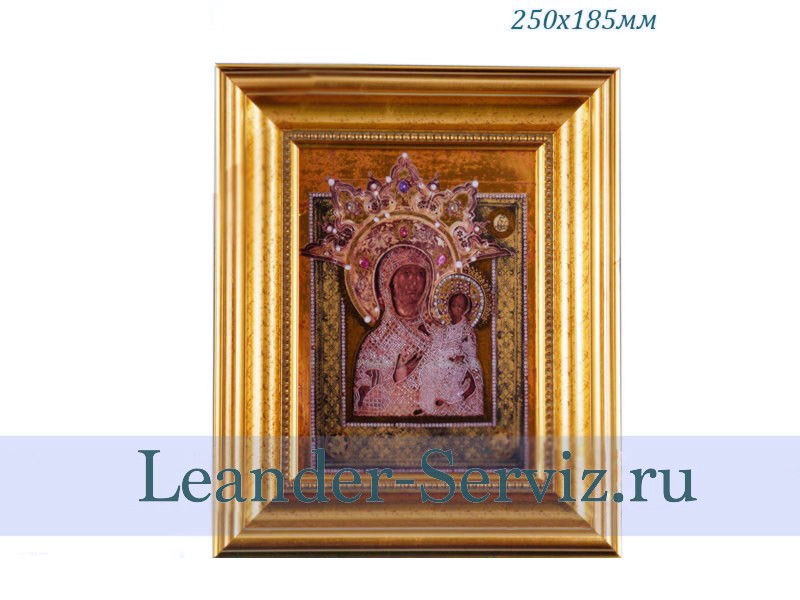 картинка Икона на фарфоре в деревянной раме 250х185 мм, Тихвинская 20198851-0607 Leander от интернет-магазина Leander Serviz