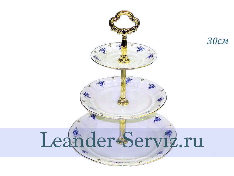 картинка Этажерка 3- х ярусная 30 см Соната (Sonata), Голубые цветы 07196032-0009 Leander от интернет-магазина Leander Serviz