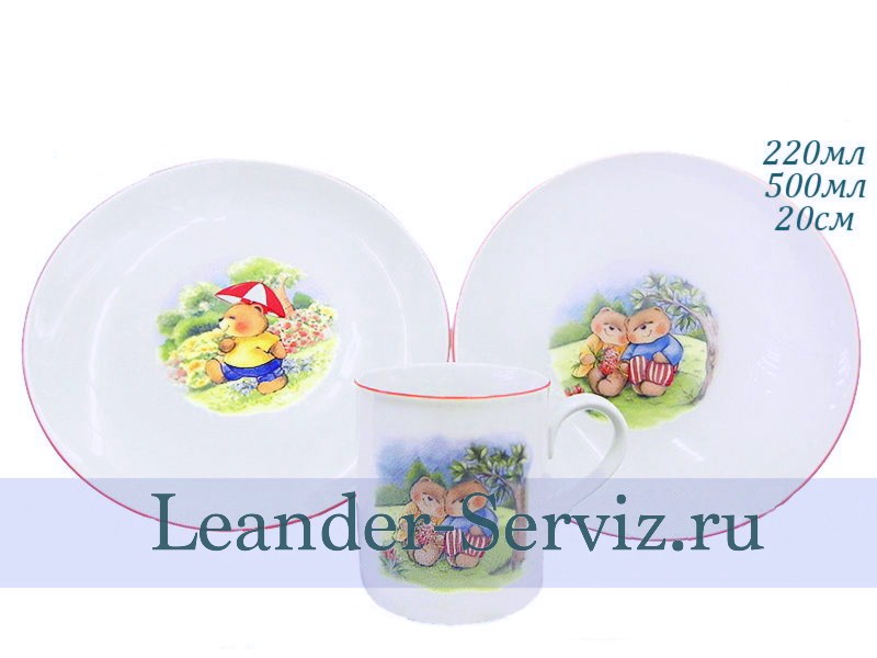 картинка Детский набор 3 предмета, Мишки 02130112-2365 Leander от интернет-магазина Leander Serviz