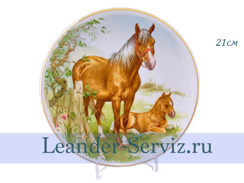картинка Тарелка мелкая подвесная 21 см, Лошади 02110141-093D Leander от интернет-магазина Leander Serviz