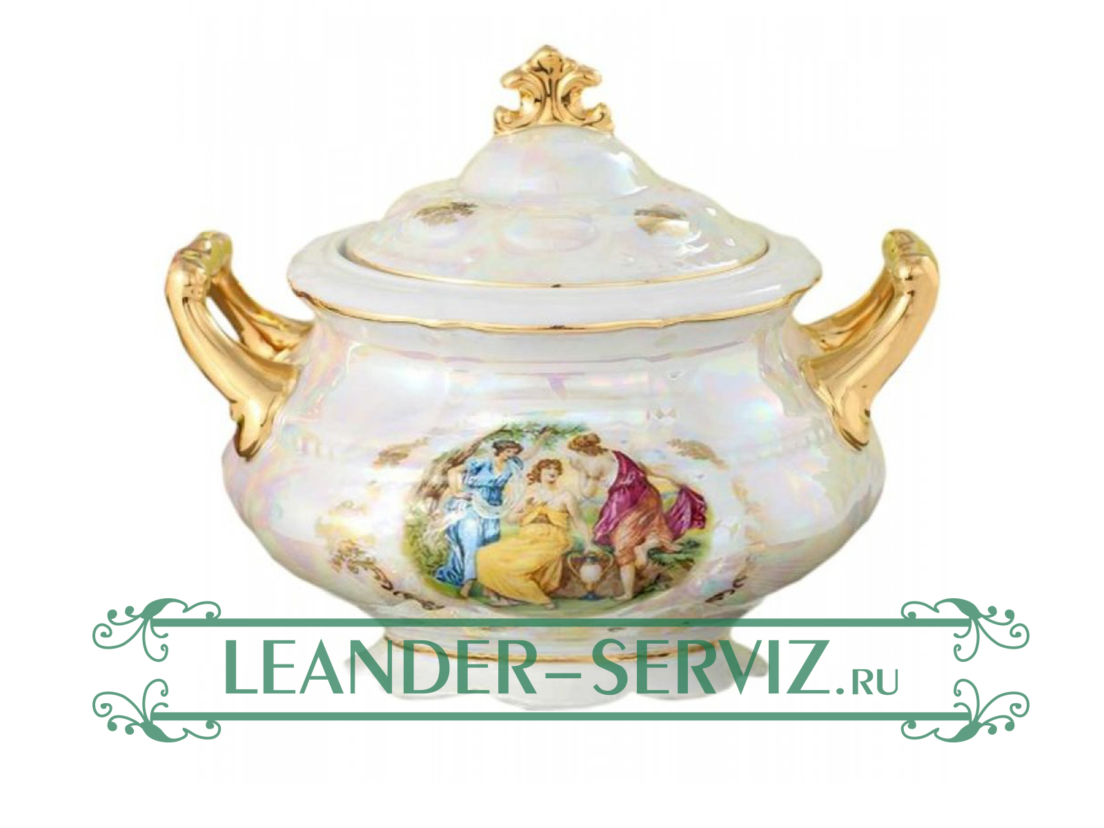 картинка Супница круглая 2,5 л, Соната, Мадонна, перламутр 07122013-0676 Leander от интернет-магазина Leander Serviz