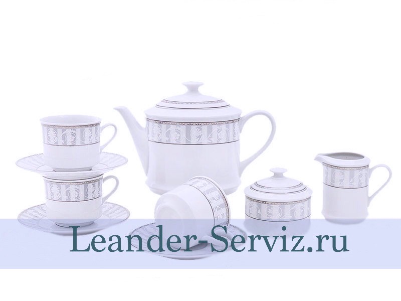 картинка Чайный сервиз 12 персон Сабина, Серый орнамент 02160726-1013 Leander от интернет-магазина Leander Serviz