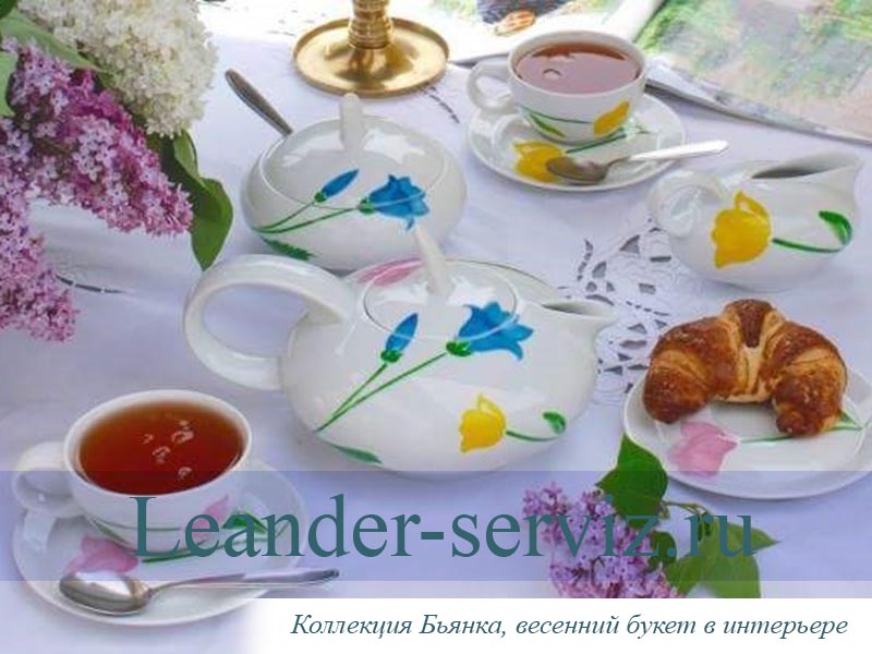 картинка Кофейный сервиз 6 персон Бьянка, Весенний букет 69160714-1036 Leander от интернет-магазина Leander Serviz