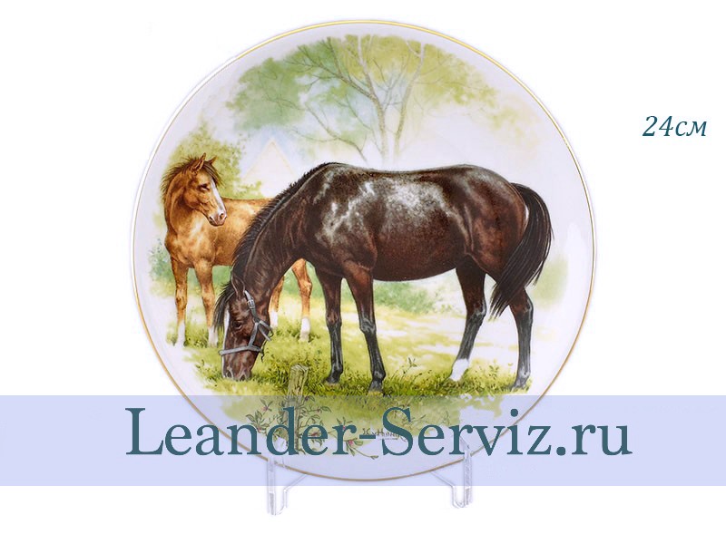 картинка Тарелка мелкая подвесная 24 см, Лошади 02110144-093B Leander от интернет-магазина Leander Serviz