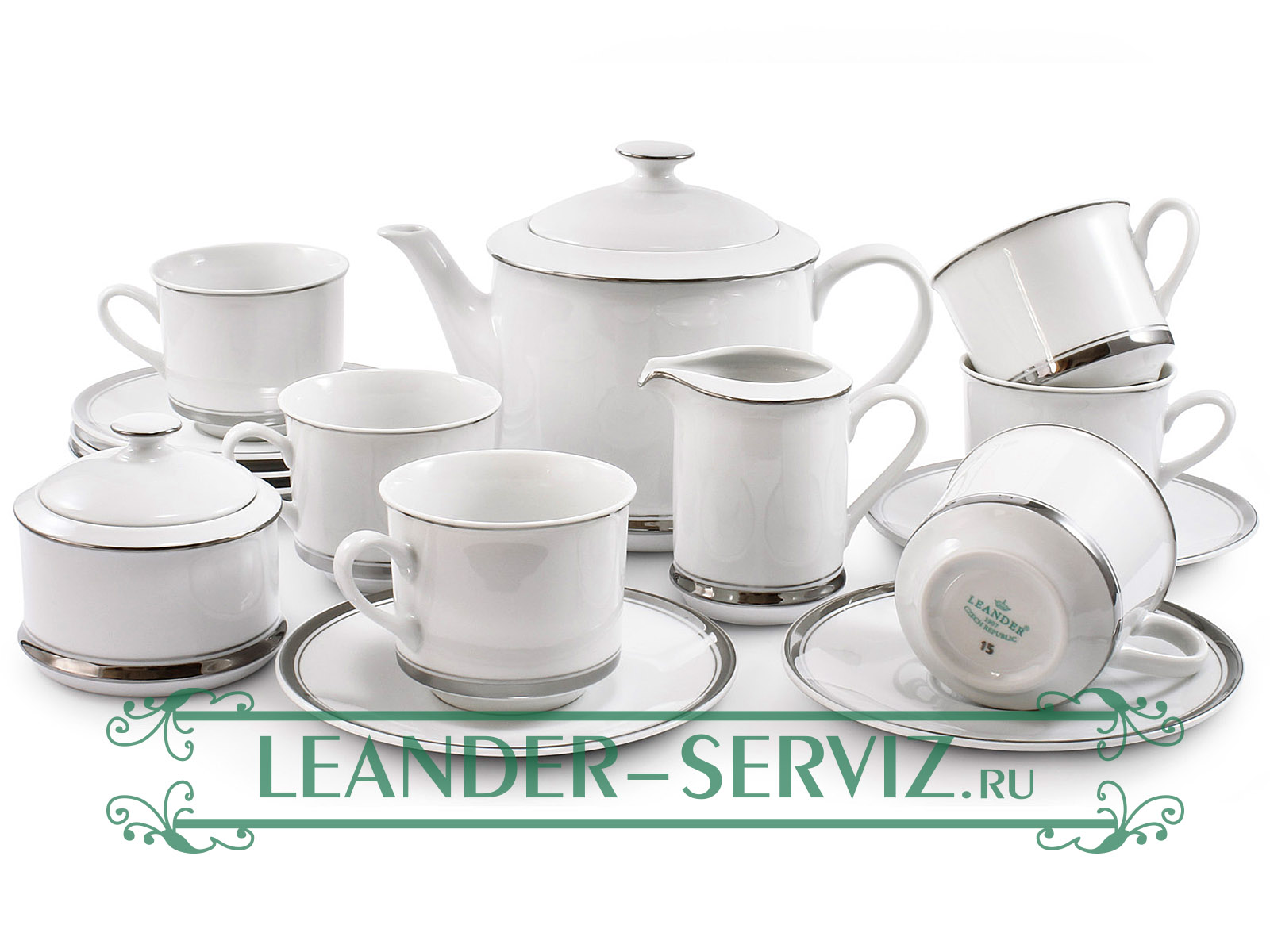 картинка Чайный сервиз 12 персон Сабина, Отводка платина 02160726-0011 Leander от интернет-магазина Leander Serviz