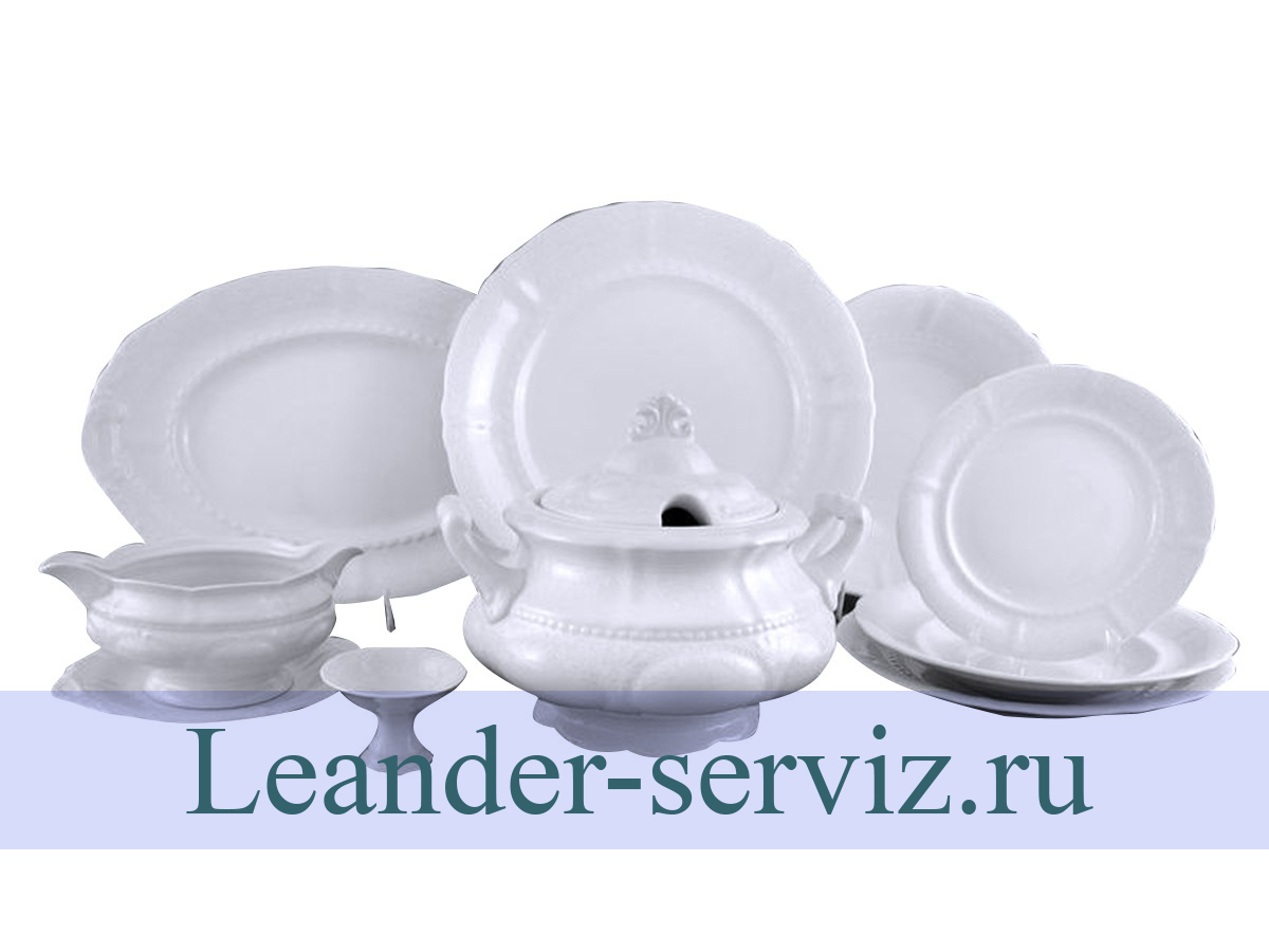 картинка Столовый сервиз 12 персон 43 предмета Соната, Белый узор, 03162043-3001 Leander от интернет-магазина Leander Serviz