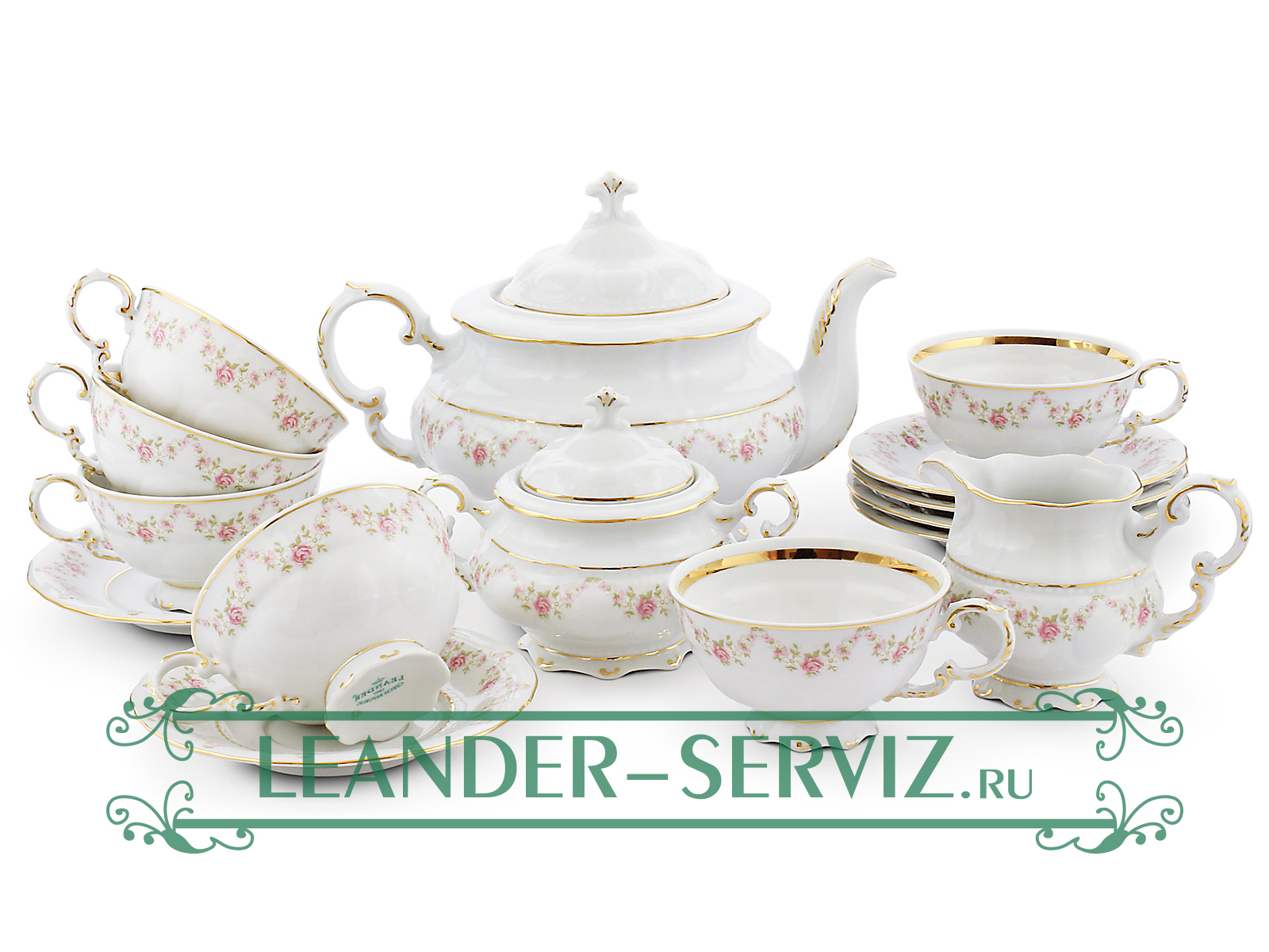 картинка Чайный сервиз 12 персон Соната, Мелкие цветы 07160726-0158 Leander от интернет-магазина Leander Serviz