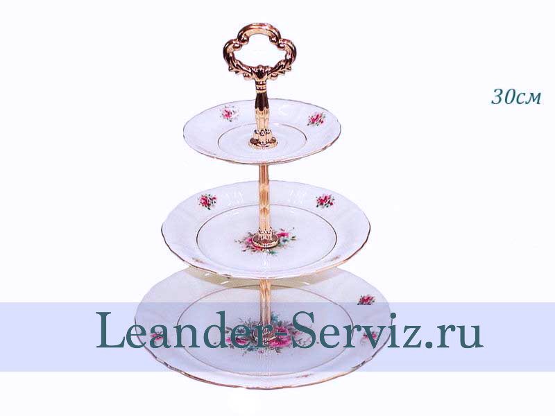 картинка Этажерка 3- х ярусная 30 см Соната (Sonata), Розовые цветы 07196032-0013 Leander от интернет-магазина Leander Serviz