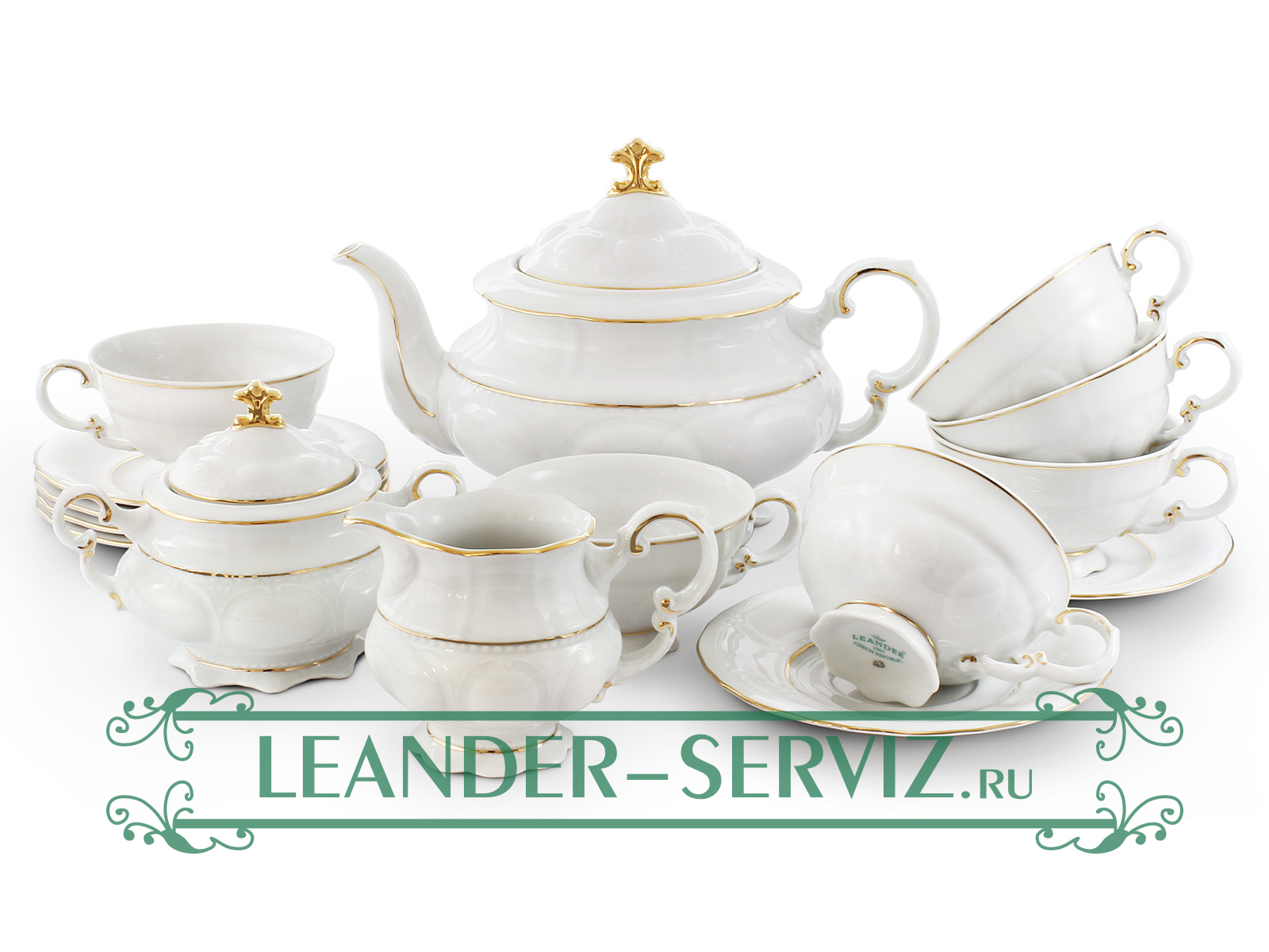 картинка Чайный сервиз 6 персон Соната, Отводка золото 07160725-1139 Leander от интернет-магазина Leander Serviz