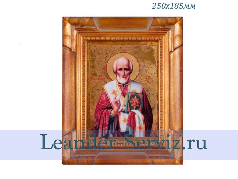 картинка Икона на фарфоре в деревянной раме 250х185 мм, Николай Чудотворец 20198849-1568 Leander от интернет-магазина Leander Serviz