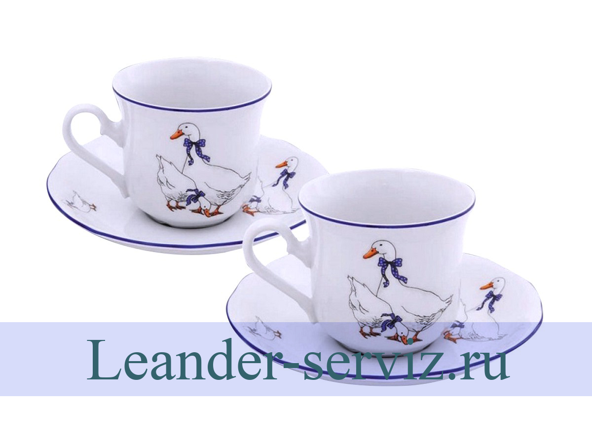 картинка Набор из двух чайных пар 200 мл, Мэри-Энн, Гуси 03140415-0807 Leander от интернет-магазина Leander Serviz