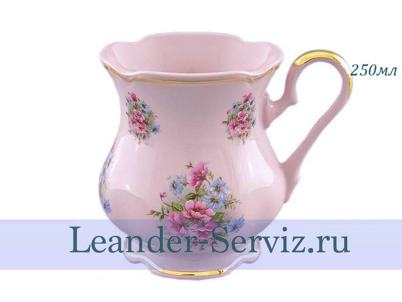 картинка Кружка 250 мл Розовые цветы, розовый фарфор 03214013-0013 Leander от интернет-магазина Leander Serviz