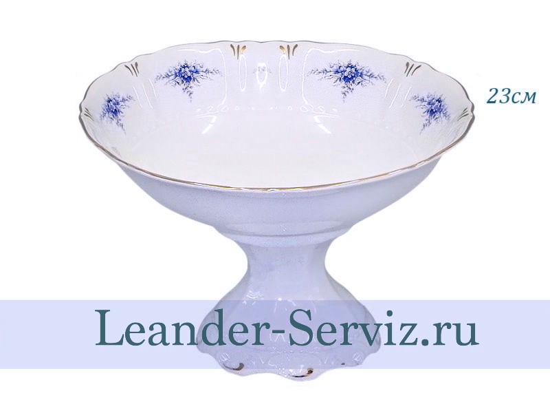 картинка Ваза для фруктов на ножке 23 см Соната (Sonata), Голубые цветы 07116155-0009 Leander от интернет-магазина Leander Serviz