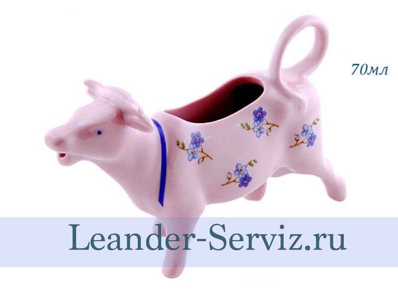 картинка Сливочник- корова 70 мл Мэри-Энн (Mary-Anne), Синие цветы, розовый фарфор 21210813-0887 Leander от интернет-магазина Leander Serviz