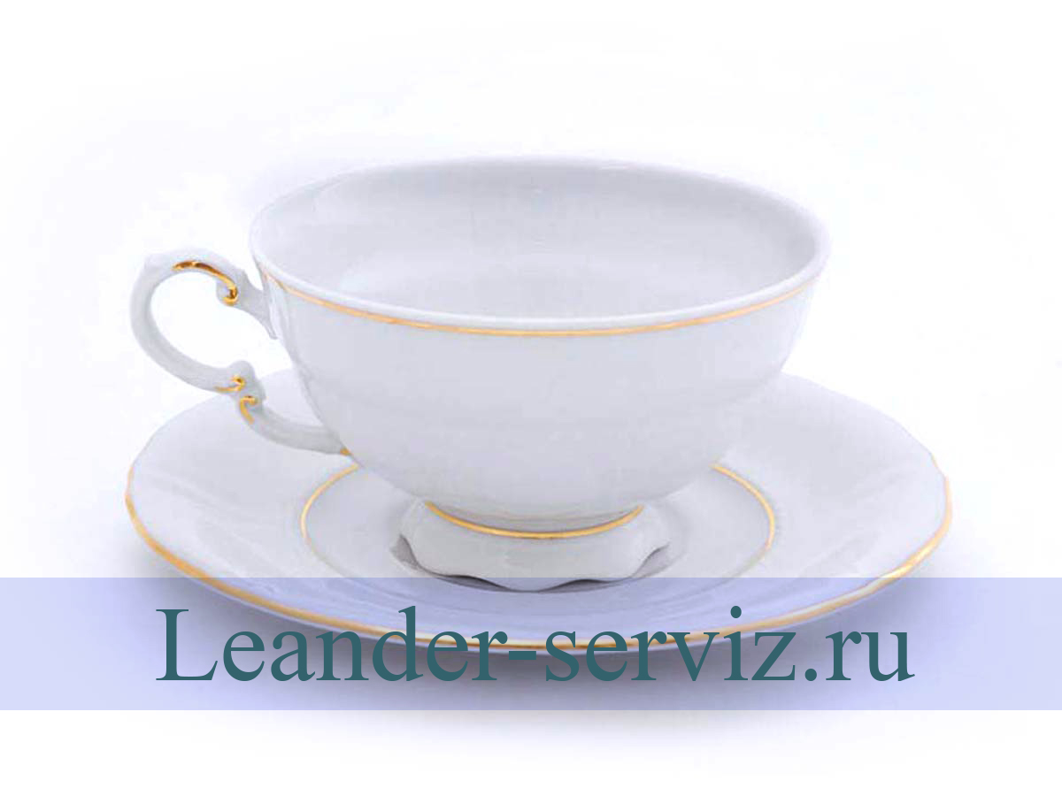 картинка Набор из двух чайных пар 200 мл, Соната, Отводка золото, 07140425-1139 Leander от интернет-магазина Leander Serviz