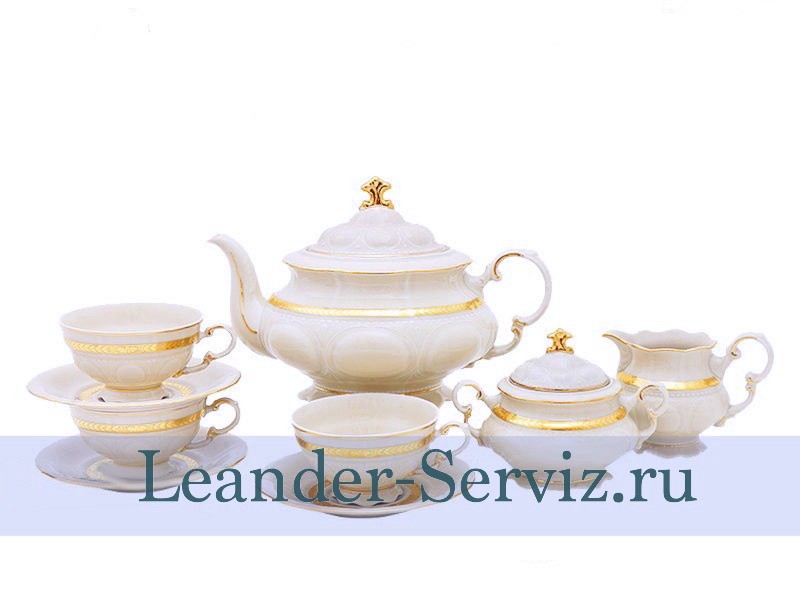 картинка Чайный сервиз 12 персон Соната, Золотая лента, слоновая кость 07560726-1239 Leander от интернет-магазина Leander Serviz
