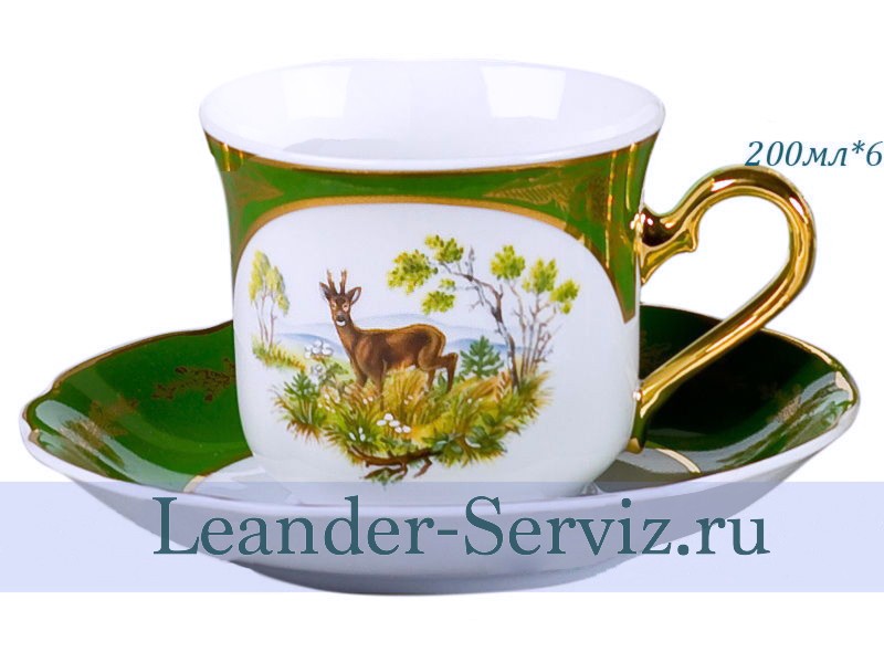 картинка Чайные пары 200 мл Мэри-Энн (Mary-Anne), Царская охота (6 пар) 03160415-0763 Leander от интернет-магазина Leander Serviz