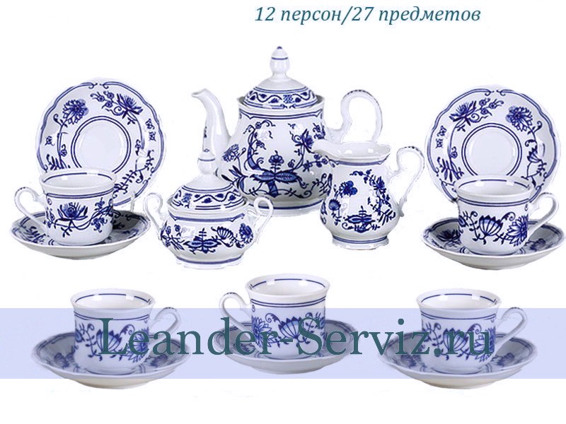 картинка Чайный сервиз 12 персон Мэри-Энн, Гжель 03162027-0055 Leander от интернет-магазина Leander Serviz
