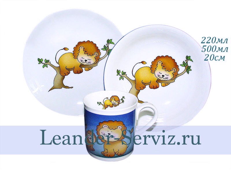 картинка Детский набор 3 предмета, Львенок 02130112-237E Leander от интернет-магазина Leander Serviz