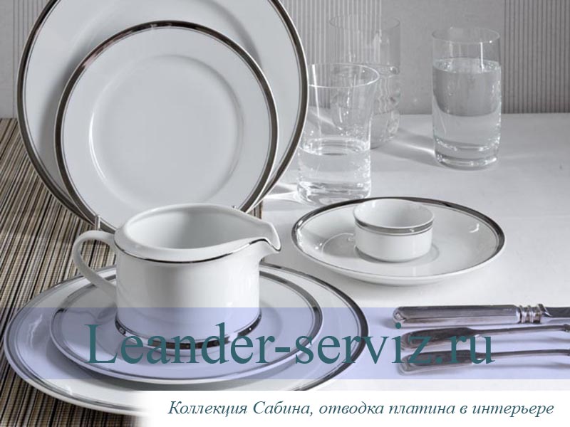 картинка Набор тарелок 12 персон 36 предметов Сабина (Sabina), Отводка платина 02160129-0011x2 Leander от интернет-магазина Leander Serviz