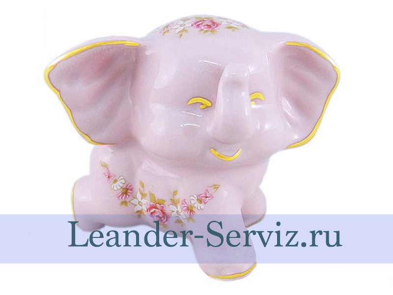 картинка Фигурка Слоненок Бимбо, Мелкие цветы, розовый фарфор 21218516-0158 Leander от интернет-магазина Leander Serviz