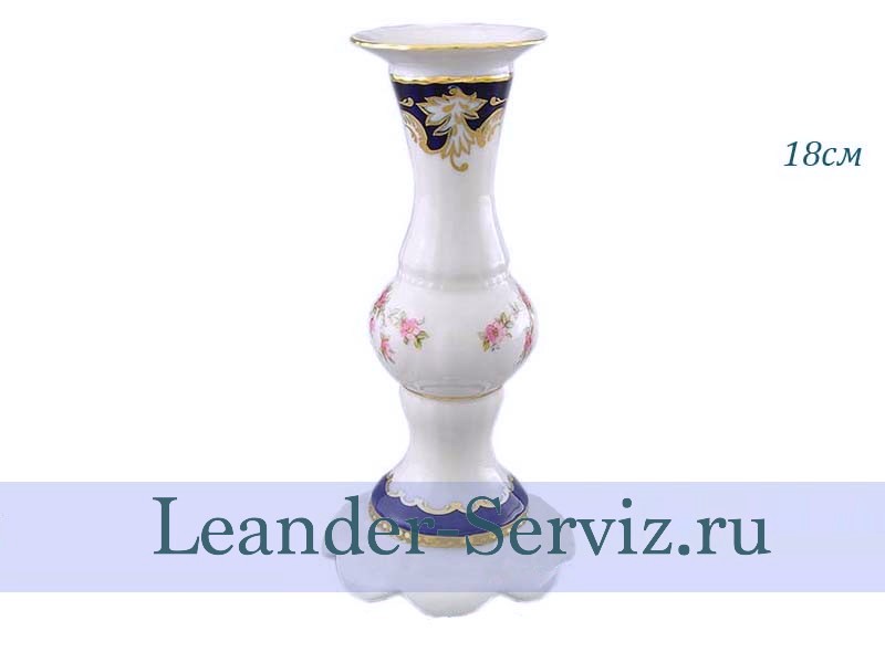 картинка Подсвечник 18 см Соната, Бледные цветы, Кобальт 07118014-1257 Leander от интернет-магазина Leander Serviz