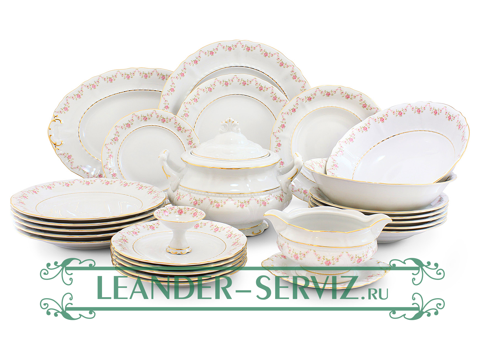 картинка Чайно-столовый сервиз 12 персон 70 предметов Соната (Sonata), Мелкие цветы 07162001-0158 Leander от интернет-магазина Leander Serviz