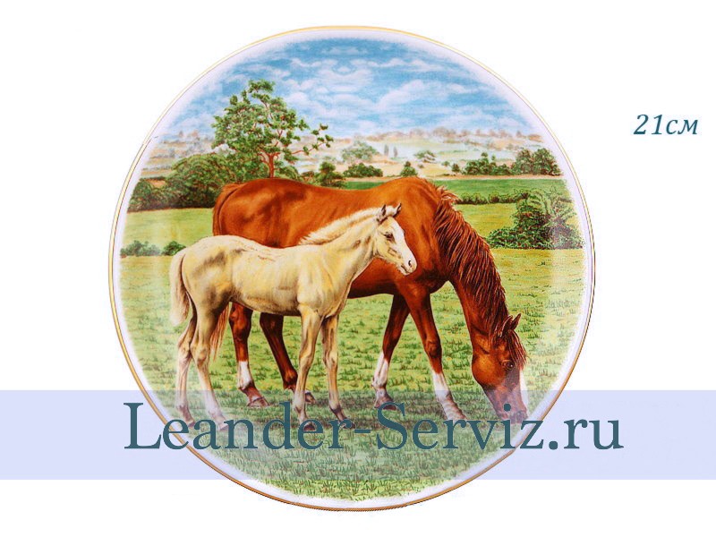 картинка Тарелка настенная 21 см, Лошади 14 02110141-274B Leander от интернет-магазина Leander Serviz