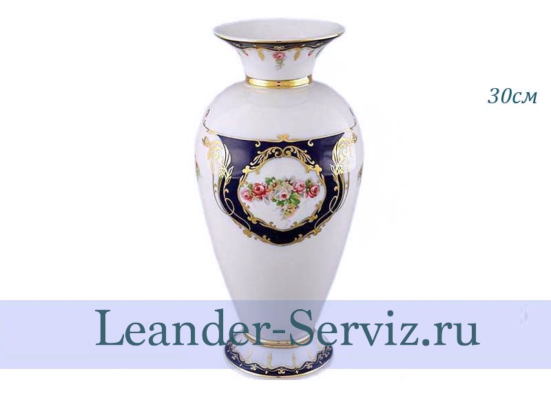 картинка Ваза 30 см, Соната (Sonata), Мелкие цветы, кобальт 19118225-0440 Leander от интернет-магазина Leander Serviz