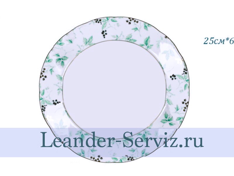 картинка Тарелка столовая 25 см Мэри-Энн, Зеленые листья (6 штук) 03160115-1381 Leander от интернет-магазина Leander Serviz