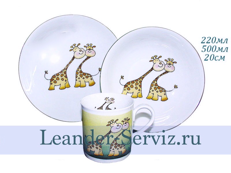 картинка Детский набор 3 предмета, Жирафики 02130112-237A Leander от интернет-магазина Leander Serviz
