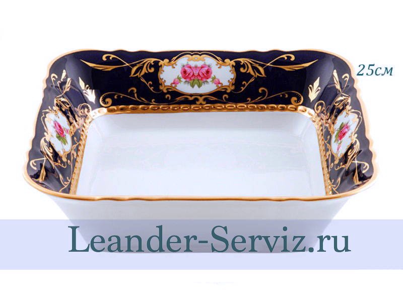 картинка Салатник квадратный 25 см Соната (Sonata), Мелкие цветы, кобальт 07111424-0440 Leander от интернет-магазина Leander Serviz