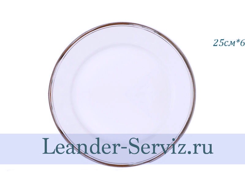 картинка Тарелка столовая 25 см Сабина, Отводка платина (6 штук) 02160125-0011 Leander от интернет-магазина Leander Serviz