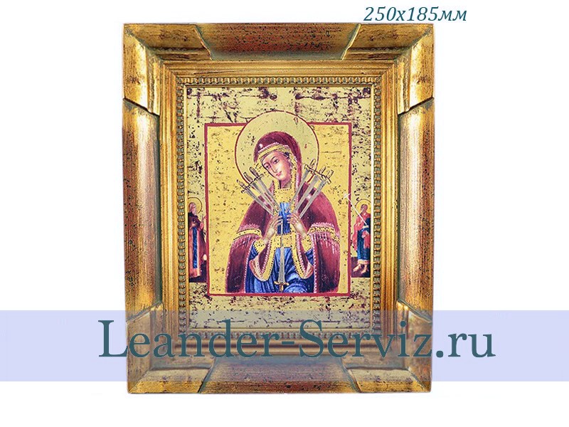 картинка Икона на фарфоре в деревянной раме 250х185 мм, Семистрельная 20198849-0565 Leander от интернет-магазина Leander Serviz