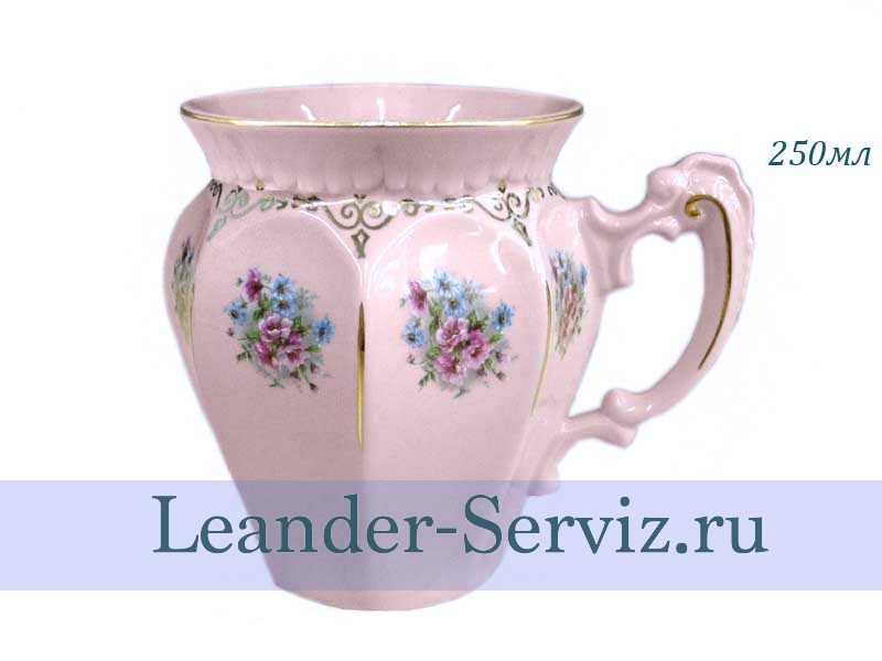 картинка Кружка 250 мл, Розовые цветы, розовый фарфор 1 17214013-0013 Leander от интернет-магазина Leander Serviz