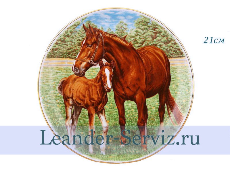 картинка Тарелка настенная 21 см, Лошади 12 02110141-274A Leander от интернет-магазина Leander Serviz