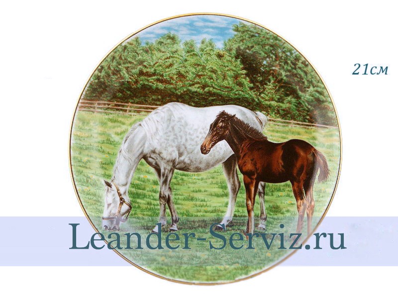 картинка Тарелка настенная 21 см, Лошади 11 02110141-274C Leander от интернет-магазина Leander Serviz