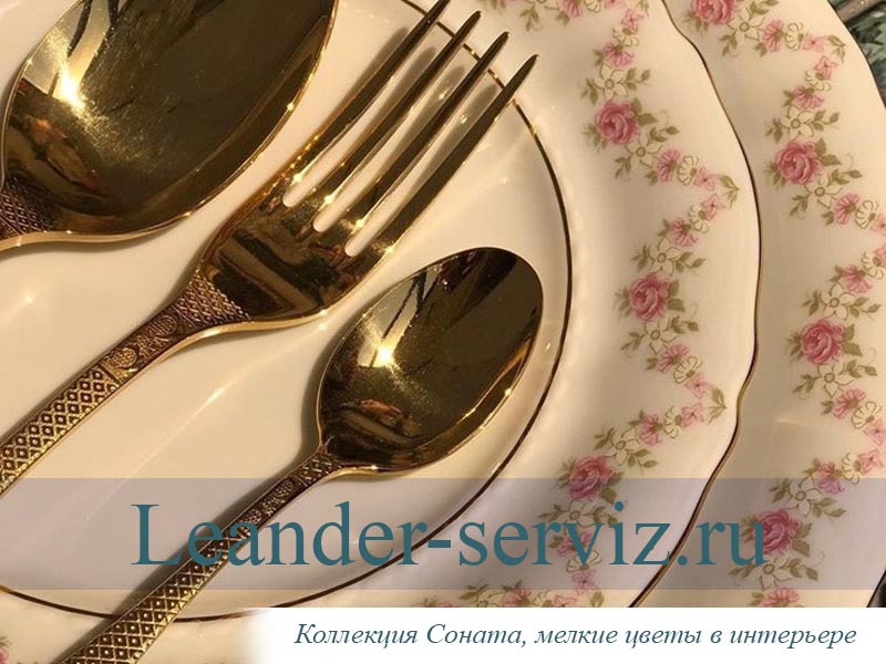 картинка Набор тарелок 6 персон 18 предметов Соната (Sonata), Мелкие цветы 07160119-0158 Leander от интернет-магазина Leander Serviz