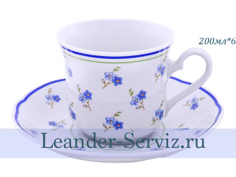 картинка Чайные пары 200 мл Мэри-Энн (Mary-Anne), Синие цветы (6 пар) 03160415-0887 Leander от интернет-магазина Leander Serviz